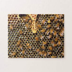 Puzzle La ruche d'abeilles avec le peigne de miel