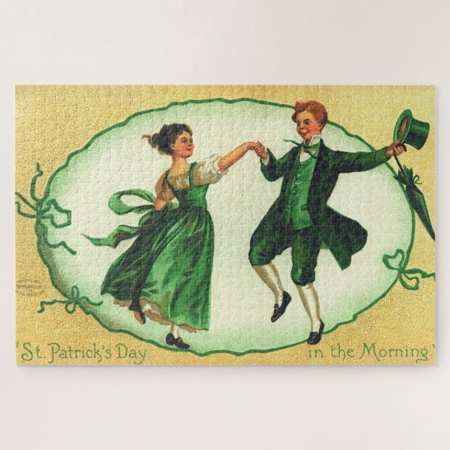 Puzzle "La Saint-Patrick au matin."  Carte ancienne (Horizontal)