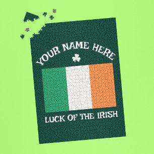 Puzzle La Saint-Patrick Drapeau Irlande Nom Personnalisé
