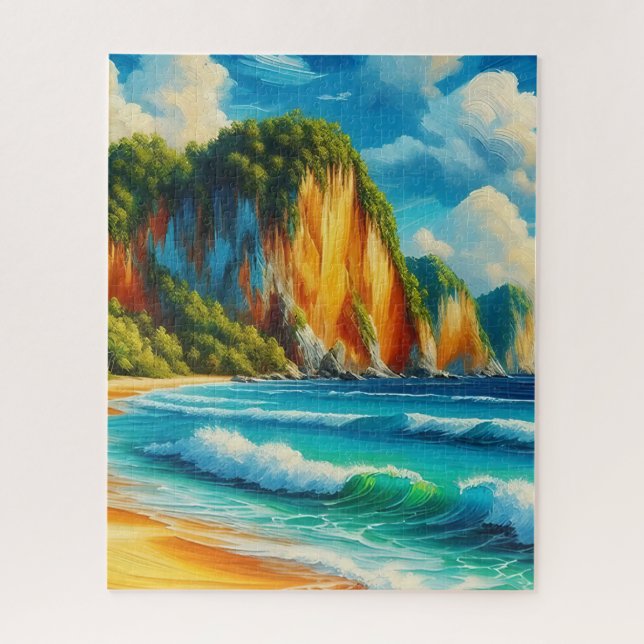 Puzzle La sérénité côtière falaises majestueuses et rivag (Vertical)