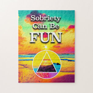 Puzzle La sobriété peut être amusante slogan de rétabliss