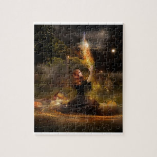 Puzzle La sorcière exécute des charmes magiques de cercle