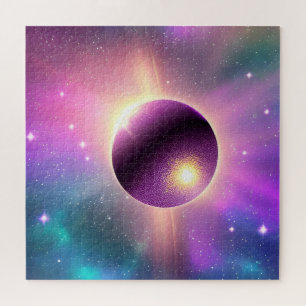 Puzzle La sphère cosmique parfaite violette orbite l'univ