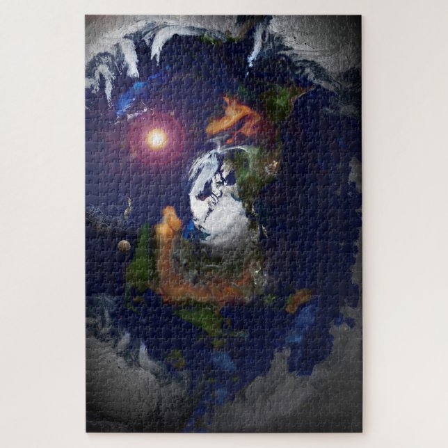 PUZZLE LA TERRE PLATE SUR LE FEU (Vertical)