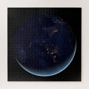 Puzzle La Terre s'illumine la nuit en Asie et en Australi