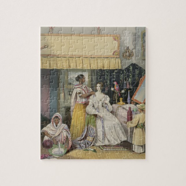 Puzzle La toilette de jeune Madame, plaquent 2 'd'Inde (Vertical)