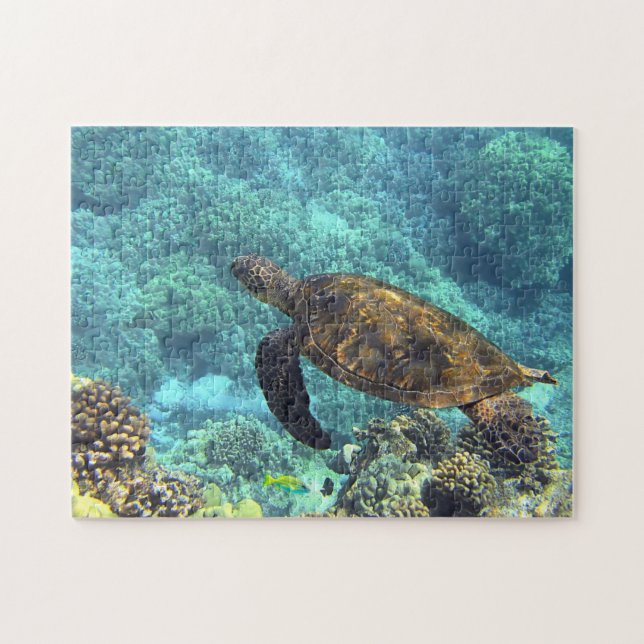 Puzzle La tortue de mer dans l'océan bleu (Horizontal)