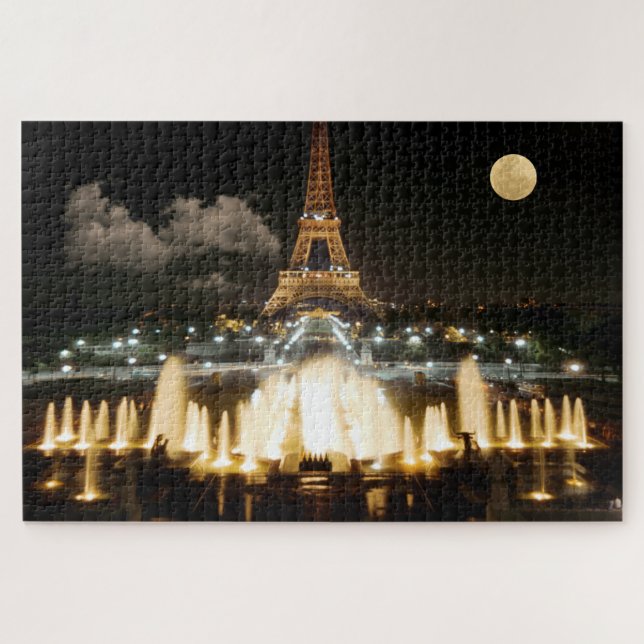 Puzzle La Tour Eiffel la nuit. (Horizontal)