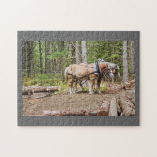 Puzzle La traction de chevaux ouvre une session des bois