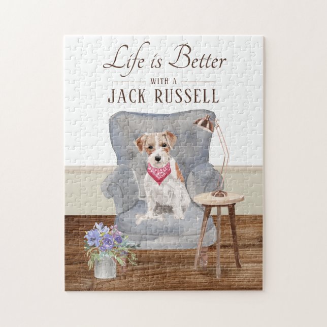Puzzle La Vie Est Avec Jack Russell (Vertical)