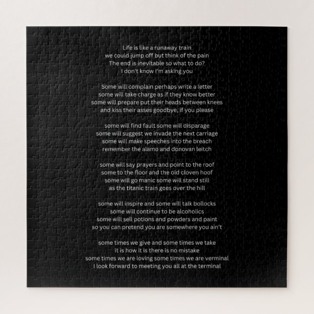 Puzzle La vie est comme un train en fuite (Vertical)