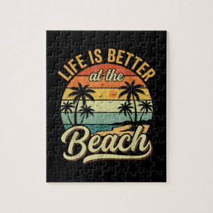 Puzzle La vie est meilleure à la plage vacances d'été rét