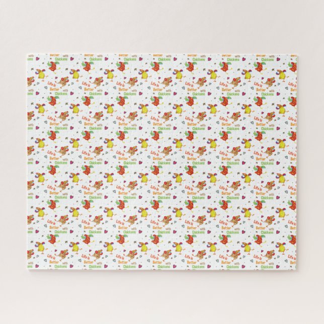 Puzzle La vie est meilleure avec l'aquarelle de poulet (Horizontal)