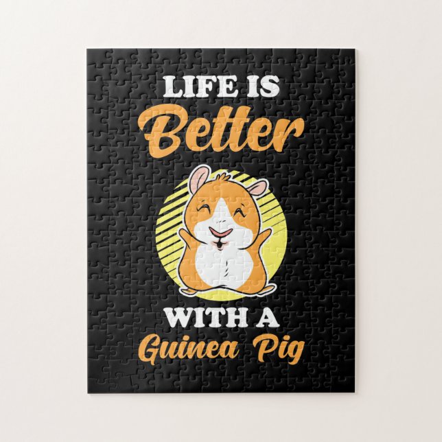 Puzzle La vie est meilleure avec un cochon de Guinée (Vertical)