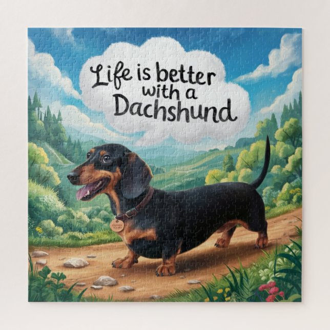 Puzzle La Vie Est Meilleure Avec Un Dachshund (Vertical)