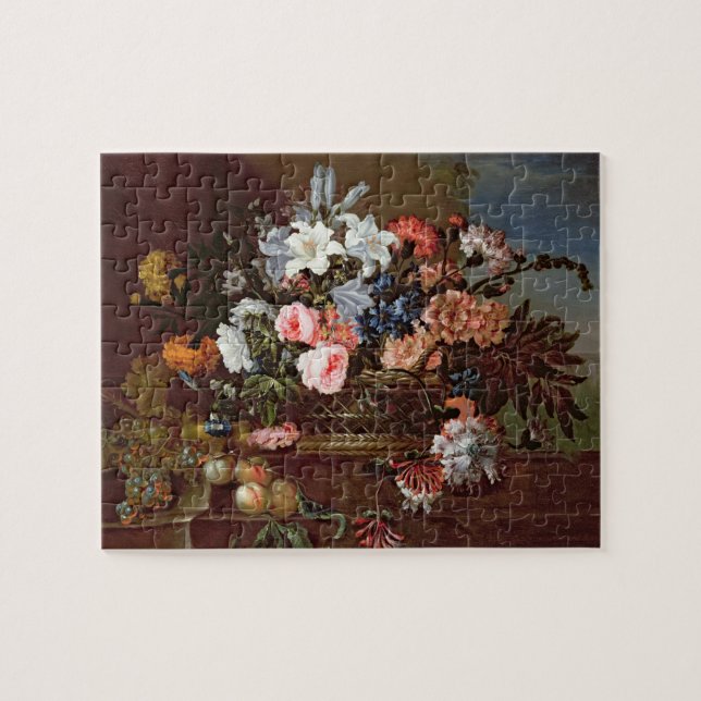 Puzzle La vie toujours des fleurs dans un panier (Horizontal)
