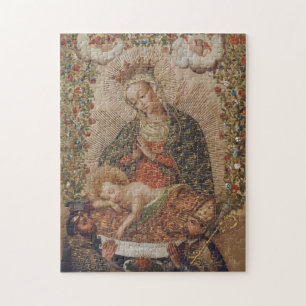 Puzzle La Vierge adorant le Christ Enfant Noël