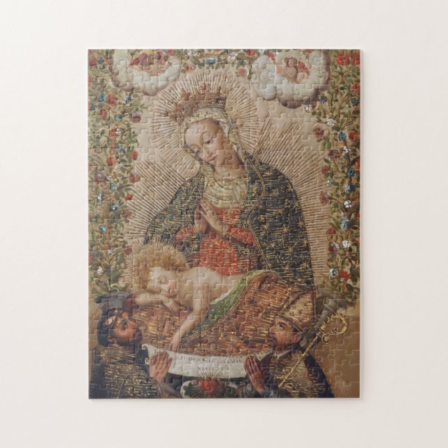 Puzzle La Vierge adorant le Christ Enfant Noël (Vertical)
