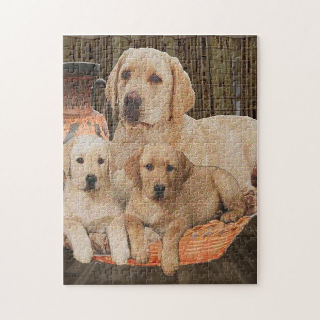 Puzzle labrador cute puppies (Vertical)