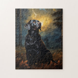 Puzzle Labrador de chocolat la nuit