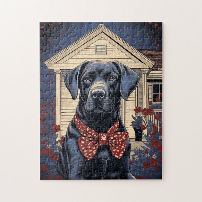 Puzzle Labrador noir (Vertical)