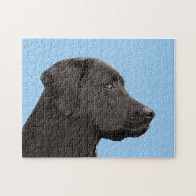 Puzzle Labrador Retriever Black Peinture Original Chien A (Horizontal)