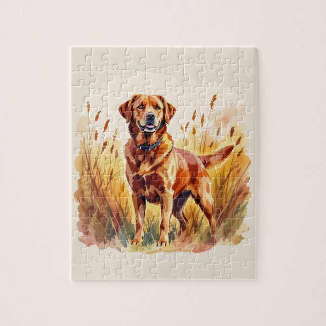 Puzzle Labrador Retriever Chien Rouge Renard (Vertical)