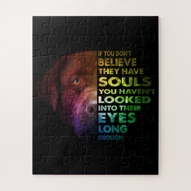 Puzzle Labrador Retriever looked Into Their Eye Dog Lover (Vertical)