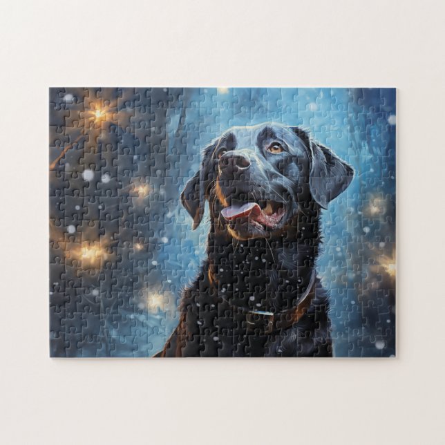 Puzzle Labrador Retriever noir (Horizontal)