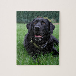 Puzzle Labrador retriever noir personnalisable