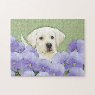 Puzzle Labrador Retriever Puppy Painting Original Chien A