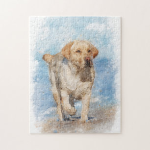 Puzzle Labrador retriever sur la plage