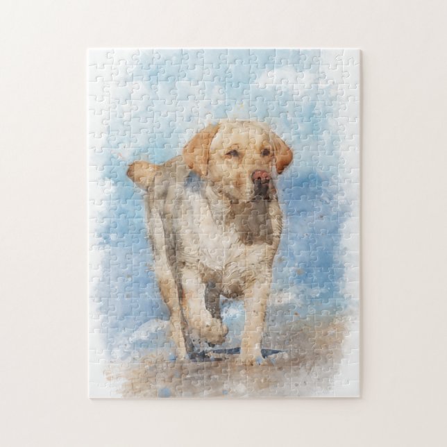 Puzzle Labrador retriever sur la plage (Vertical)