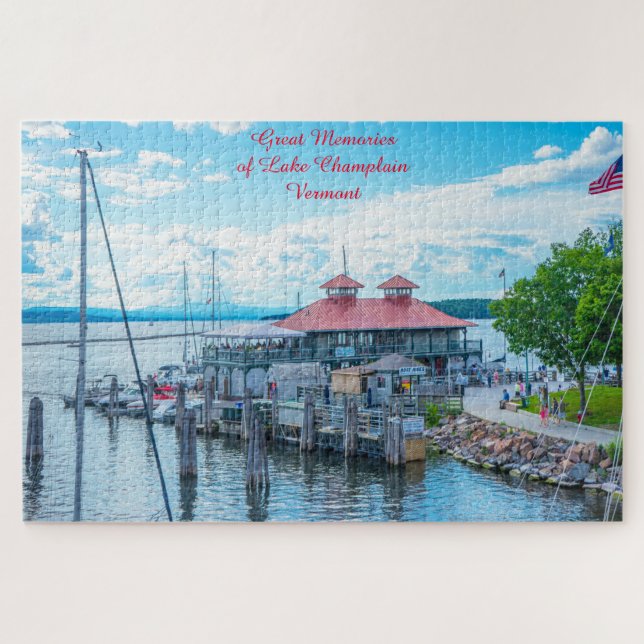 Puzzle Lac Champlain Vermont.Noël Salutations Jigsaw (Horizontal)