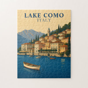 Puzzle Lac de Côme Italie Voyage Vintage Lacs Italiens