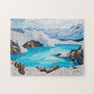 Puzzle Lac de montagne glaciaire dans le style Quilling