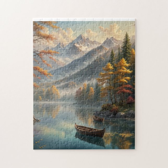 Puzzle Lac de montagne paisible en automne (Vertical)