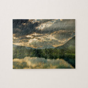 Puzzle Lac de paysage, montagnes, reflets et ciel