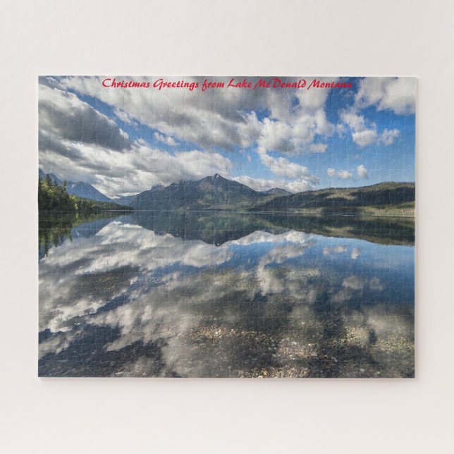 Puzzle Lac Glacier Park McDonald .Joyeux Noël (Horizontal)