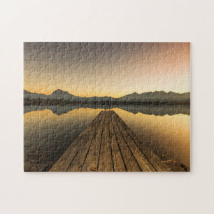 Puzzle Lac Hopfen avec une jetée et des montagnes d'Alpe