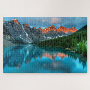 Puzzle Lac Moraine Banff National Park reflets