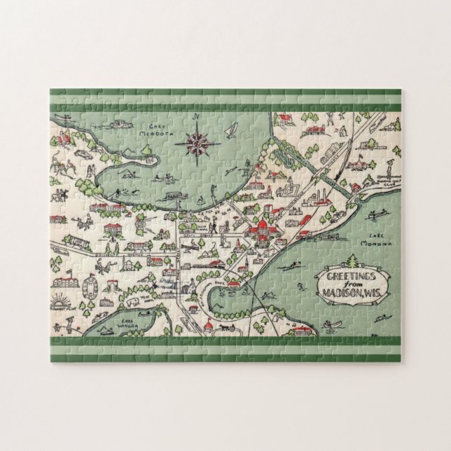 Puzzle Lacs de Madison Wisconsin (Horizontal)