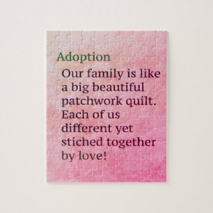 Puzzle L'adoption rose est un cadeau d'adoption de