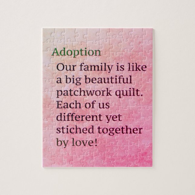 Puzzle L'adoption rose est un cadeau d'adoption de (Vertical)