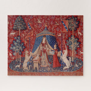 Puzzle Lady and Unicorn Medieval Tapestry Desire