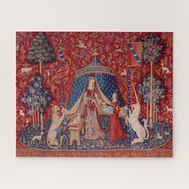 Puzzle Lady and Unicorn Medieval Tapestry Desire (Horizontal)