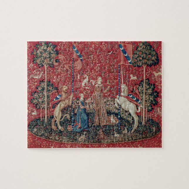 Puzzle Lady and Unicorn Medieval Tapestry Taste (Horizontal)
