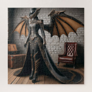 Puzzle Lady Dragon Rider Steampunk Victorian Industrial