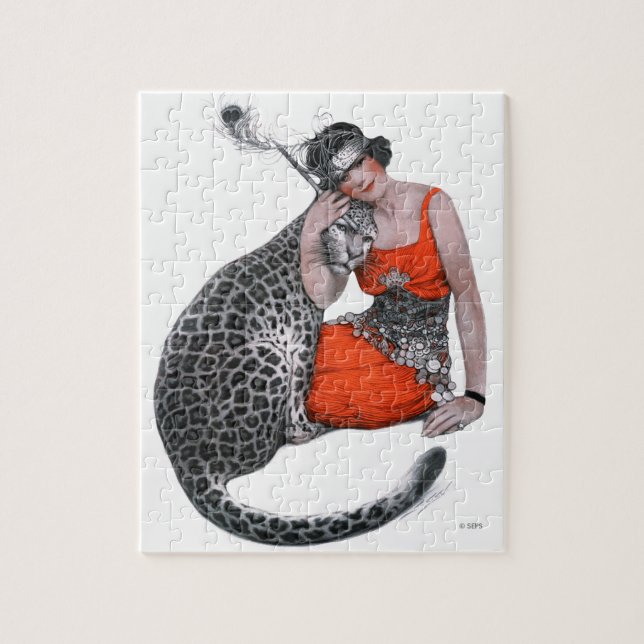 Puzzle Lady et Leopard (Vertical)