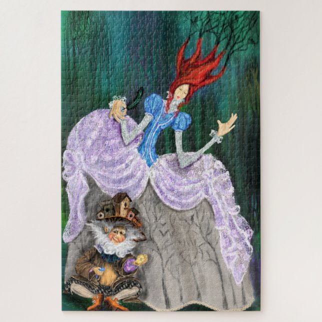 Puzzle Lady Forest et Little Gnome - Fairytale - Imaginai (Vertical)
